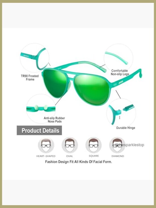 Polarized Aviator Sunglasses with UV400 Protection, Retro Sport Style